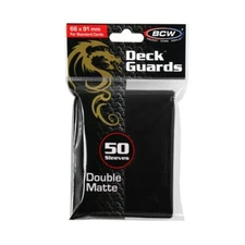 50 BCW Standard Black Double Matte Gaming Card Deck Guards MTG pokemon sleeves