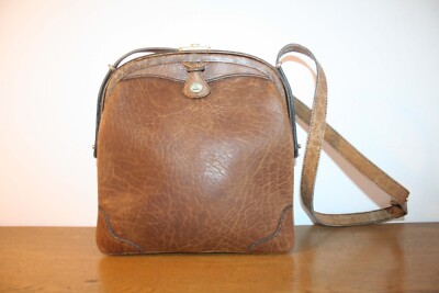 Goldpfeil Caracciola Tasche, Vintage Schultertasche, Leder braun