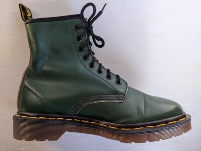 DR. MARTENS FOREST GREEN LEATHER BOOTS 5UK MADE IN ENGLAND RARE