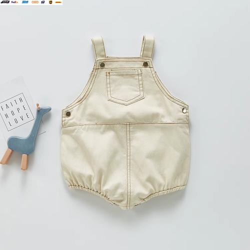 Spring and Autumn Newborn Infant Baby Boys and Girls Cowboy Sleeveless Rompers K