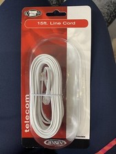 Jensen 15' ft Telephone Line Cord Cable Extension Wire RJ11 JT1064WH. BN.