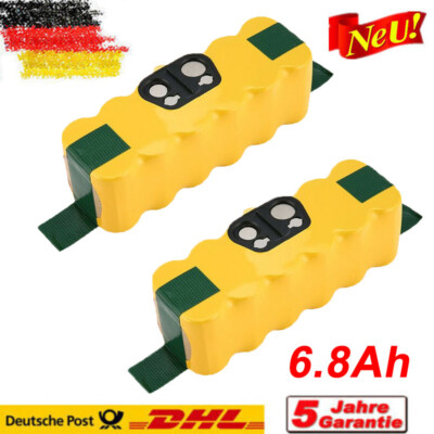 2 Stück 14,4 V 6800mAh Akku für iRobot Roomba Staubsauger 500 580 600 780 860
