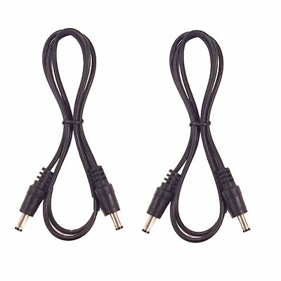 (2) Pack 2.1mm x 5.5mm Coaxial Power Male to Male 36'' patch cable for DC Brick