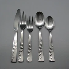 Cambridge Stainless Flatware BLOSSOM SAND - Service for Twelve - 60pc Set New