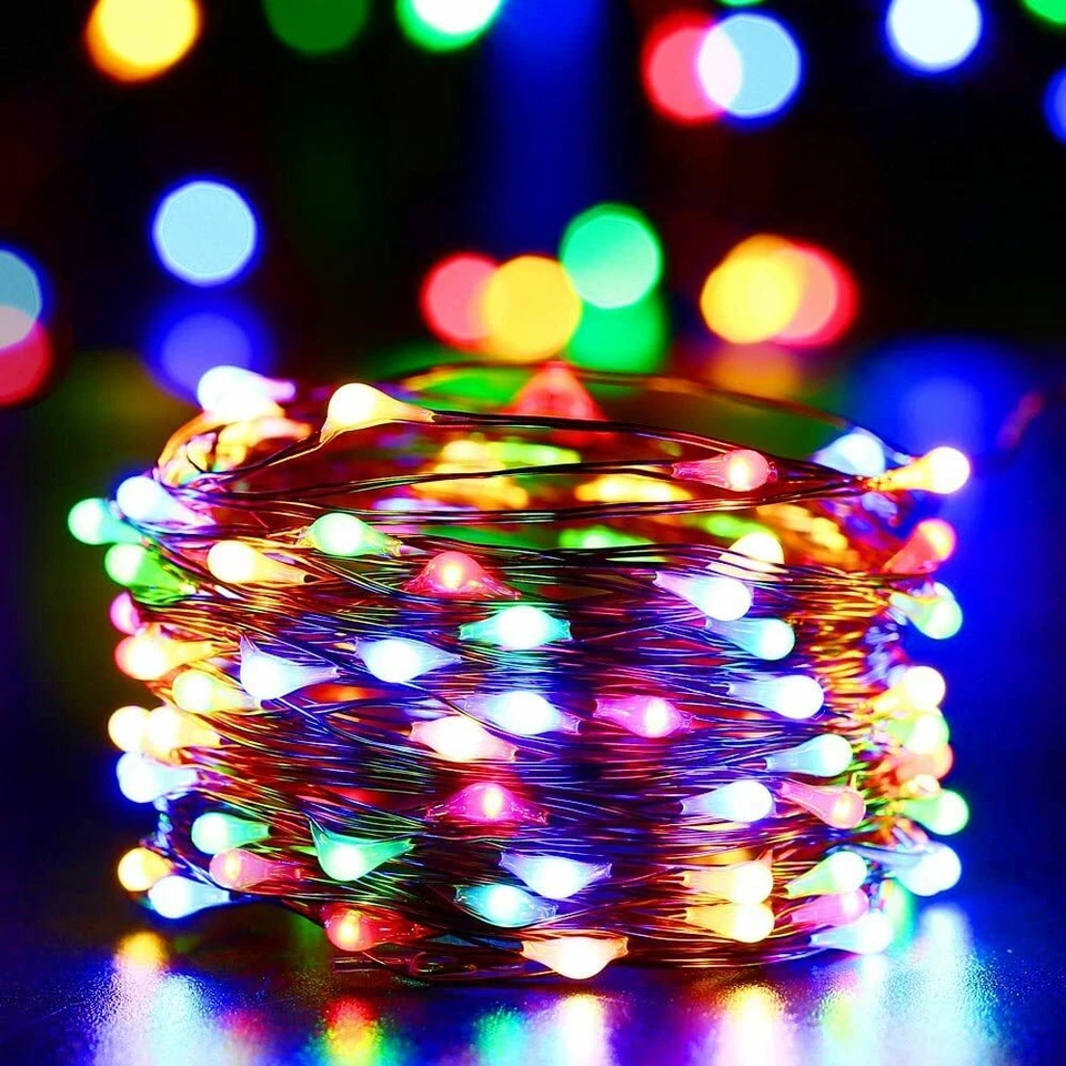 Copper Wire Solar Fairy Lights 8 Modes Waterproof for Christmas Party Decor,39ft - Image 2 of 4