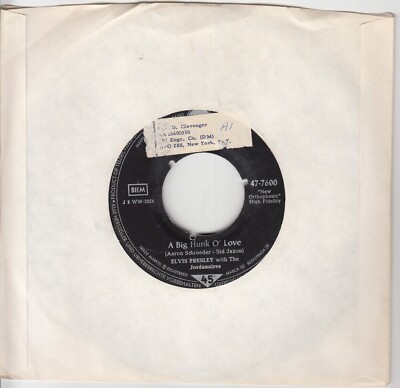 Elvis Presley - A Big Hunk O' Love / My Wish Came True German 7'' 45