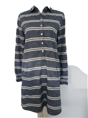 loft chambray shirt dress LOFT Womens Size 8 Striped Chambray Shirt Dress