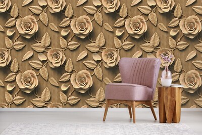 3D Retro Rose ZHUA46364 Wallpaper Wall Murals Removable Self-adhesive Ann