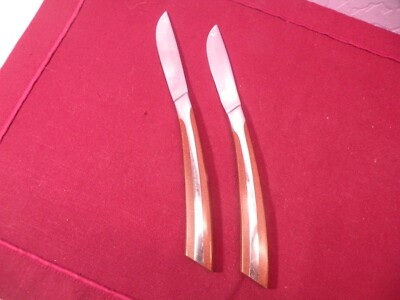 Set Of 2 Eldan ELD2-BROWN Steak Knives Knife Mid Century Modern 7 5/8''