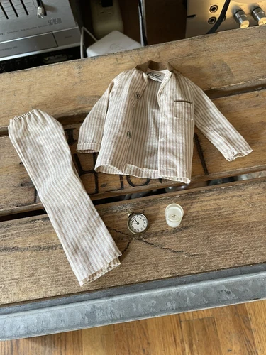 Ken Allan SLEEPER SET 1961 Vintage #781  Brown PJs Clock & Milk Ex Barbie