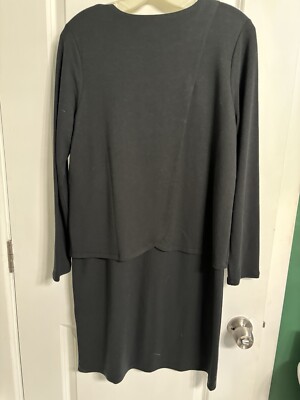  J Jill PureJill Luxe Tencel Black Long Sleeve Layered Dress. Size Small NWT