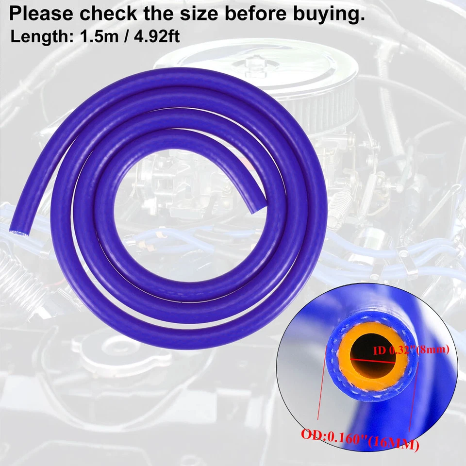 Silicone Heater Hose Blue Reinforced High Temperature (Inner Diameter 5/16 inch — 第 4/4 张图片