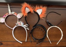 Lot Of 10 Assorted Headbands Girls Costume, plastic  dressy