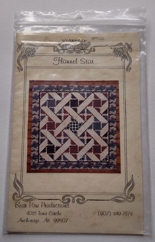 Vtg Flannel Star Quilt Pattern by Bear Paw Productions BPP022 Brenda Henning New - Picture 3 of 3