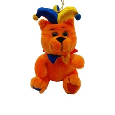 Rhode Island Novelty Orange Bear Clown Jester Hat Plush Stuffed Animal 6"