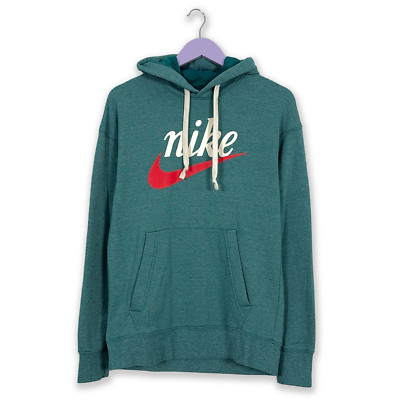 Nike Sweatshirt wassergrün mit Kapuze und bedrucktem Spellout-Logo - Größe S/M Herren