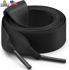 Flat Satin Ribbon Shoelaces: 2Cm Wide Silk Shoe Laces for Women -2 Pair