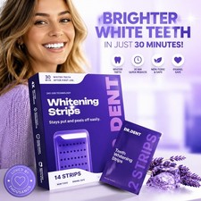 DR.DENT Purple Teeth Strips Whitening Peroxide-Free Enamel Safe Non-Sensitive