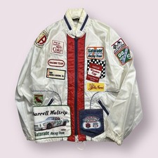 Chaqueta de Colección Para Hombre Winston Cup NASCAR Parcheada Waltrip Años 70 Talla LG Hecha en EE. UU. RARA