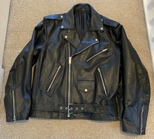 Men’s Leather Bikers Jacket Size 48 XXL - Good Quality Leather - Punk - Metal