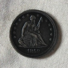 1858-P Seated Liberty Quarter (25c) - High Quality Coin!