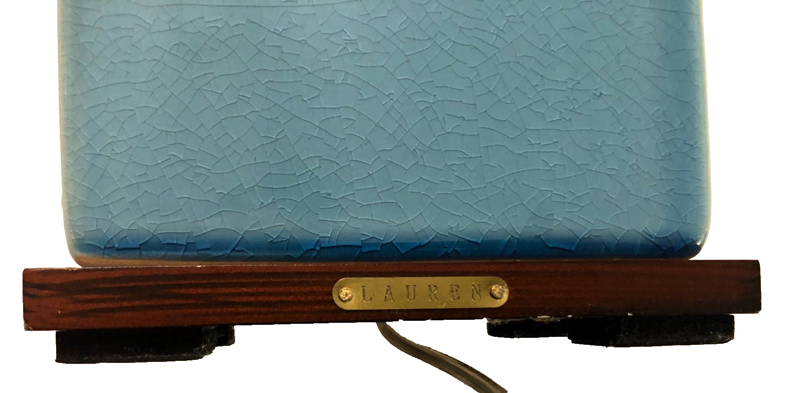 Ralph Lauren Home Porcelain Ceramic Table Dresser Lamp Aqua Blue 2017 Crazing