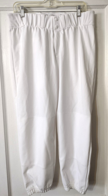 Adidas Baseball Softball Pants Size L White Reinforced Knee Elastic Waist