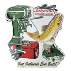 Vintage Johnson Sign - Gas Boat Engines Outboards Porcelain Pump Sign