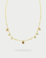 Collana girocollo RUE DES MILLE Gipsy Chic in argento 925 dorato pepite lime e p