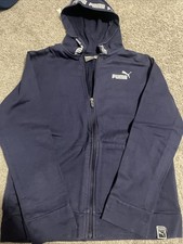 Navy Blue PUMA Zip Up Sweatshirt Hoodie Youth Large 14-16 