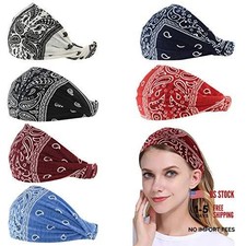 Paisley Bandana Headband for Women with Elastic Yoga No5 Mixed 6 Pcs
