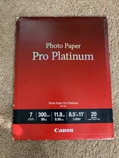Canon Photo Paper Pro Platinum 8.5 x 11  Glossy PT-101 5 NEW Sheets