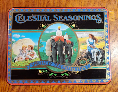 Vintage Celestial Seasonings Specialty Tea Collection Tin box 1991 Elephants