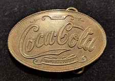 VTG Coca-Cola Brass Belt Buckle Stamped 5c Tiffany Studio New York Very NICE