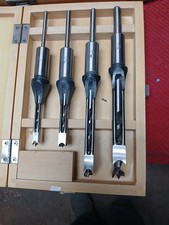 4pc Mortice Drill Tool Set 6,10,13 & 16mm Chisels In Wood Box Woodworking TE665