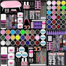 Acrylic Nail Kit with UV Lamp, Acrylic Powder & Liquid Set for Gel Nails DIY Gif