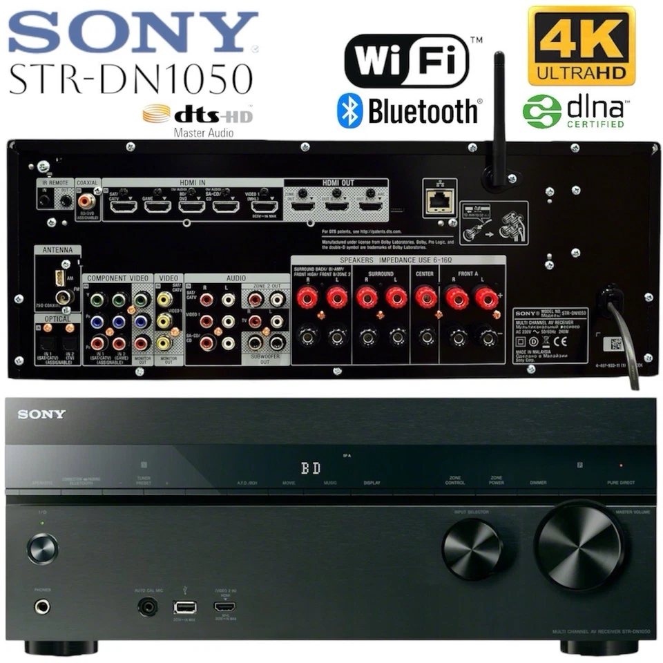 SONY STR-DN1050 Network 7.2 Receiver WiFi Bluetooth AirPlay HiRes ARC Bi-amp TOP - Bild 3 von 4