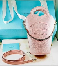 Tiffany & Co Crystal Pink Leather Crossbody Bag. Please Return To..NEW Low Price