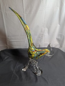 Vintage Murano Italy Hand Blown Art Glass Pheasant Beautiful Multicolor 15”