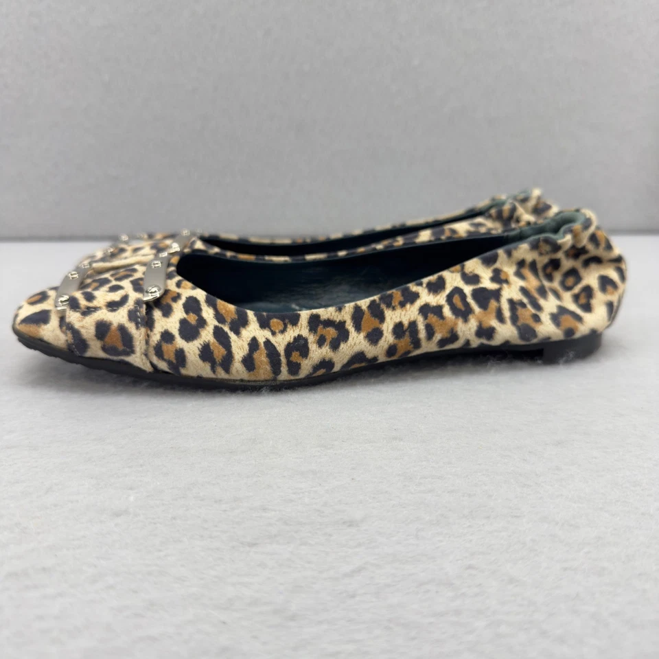 Zapatos planos de ballet de cuero con estampado de leopardo Biala hechos en Italia 7,5 Foto 2 de 4