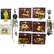 Mixed Lot 10 Brooches Crafting Quilting Knitting Sewing Eye Glass Holder Jw937