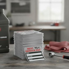 Oil Change Reminder Stickers, 120 Pcs, 2x2 Inches, Clear, Static Cling