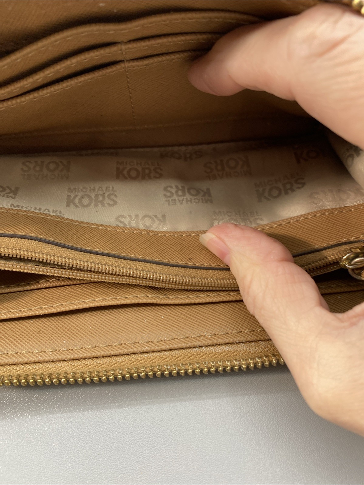 Michael Kors Wallet Zip Around Python Embossed BR… - image 11