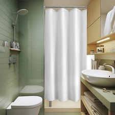 Washable White Shower Curtain Liner 60x72 Inches Waterproof RV Polyester