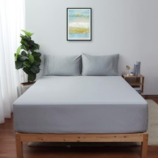 100 Egyptian Cotton Queen Size Fitted Sheet 600 TC 16 In Deep Pocket Gra