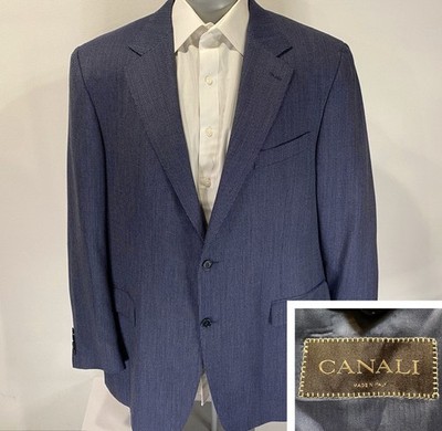 Canali Men Sport Coat 48L (58eu) 100% Wool Blazer Jacket Italy READ - FLAW