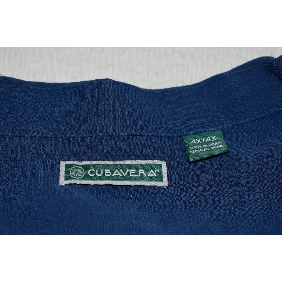 Cubavera Hawaiian Shirt Mens Size 4XL BIG Viscose Polyester Blue - Image 4 of 4
