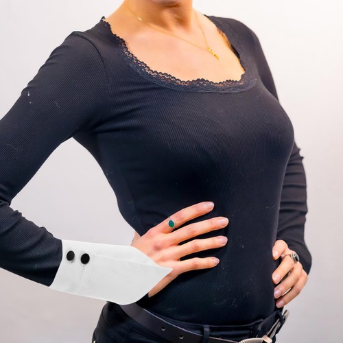 1 Pair Detachable Cuffs For Women And Girls - White False Sleeves Wrist Decor - Picture 12 of 12