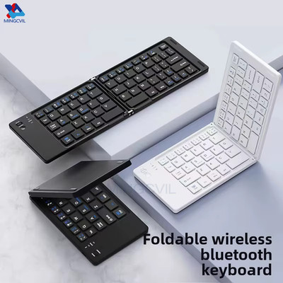 Mini Foldable Bluetooth Keyboard Rechargeable for iOS Android Windows Portable U