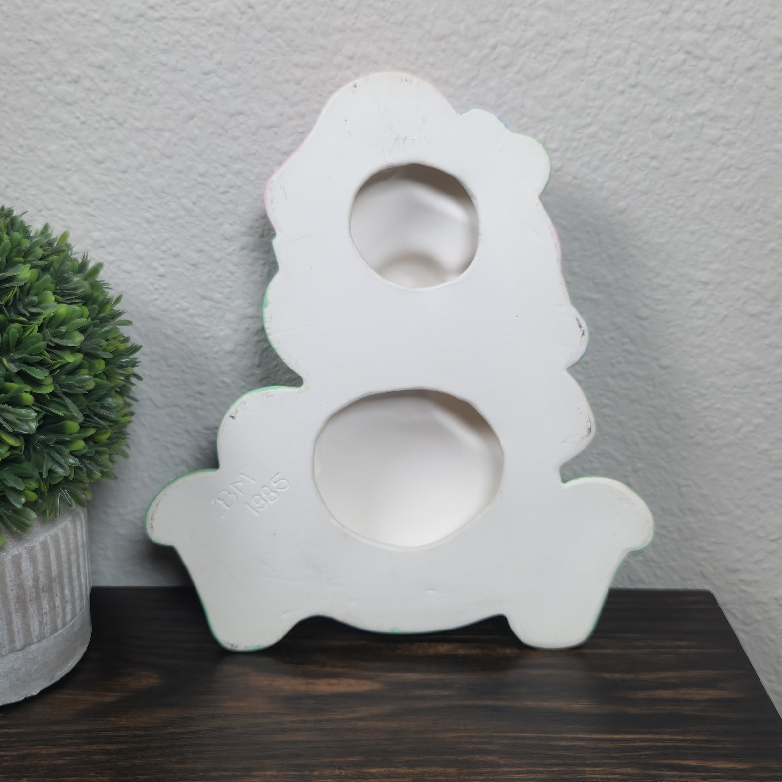 Rare Vintage Ceramic Care Bear Wall Decor Green Sleepy Bear Moon Star 1985 BM